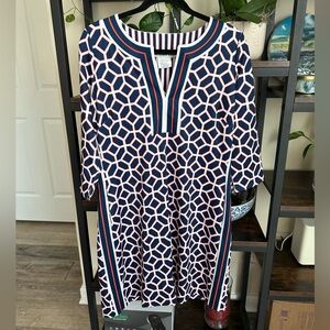 Gretchen Scott Nautical Comfortable Elegant Cruise Regatta Style Dress NWT sizeM